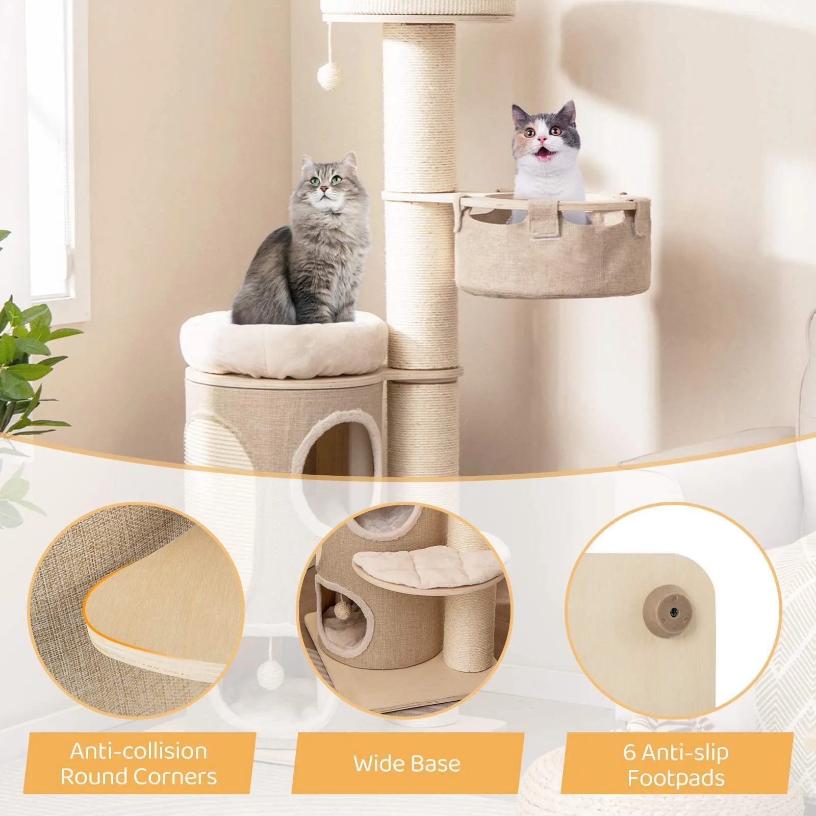 155CM Multi-level Cat Tree Tower Scratching Posts Condo House Bed Toys Furniture