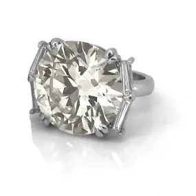 15.73 carat GB Platinum Transitional-Cut Diamond Ring