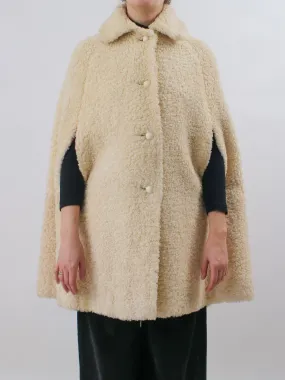 1960s Off-white Boucle Wool Cape by Wetherall