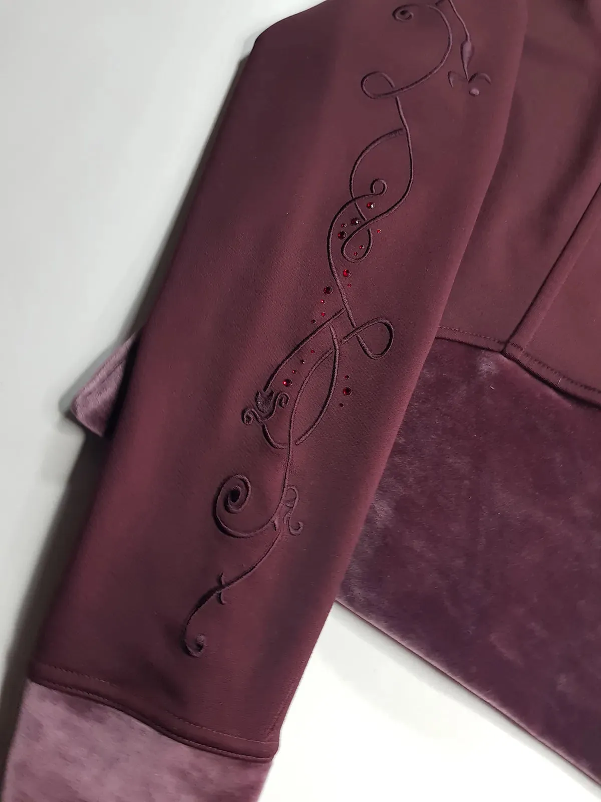 2000s Authentic Nike Velour Sexy Pilates Princess Vintage Hooded Purple Cropped Zip Jacket with Embroidery & Rhinestones