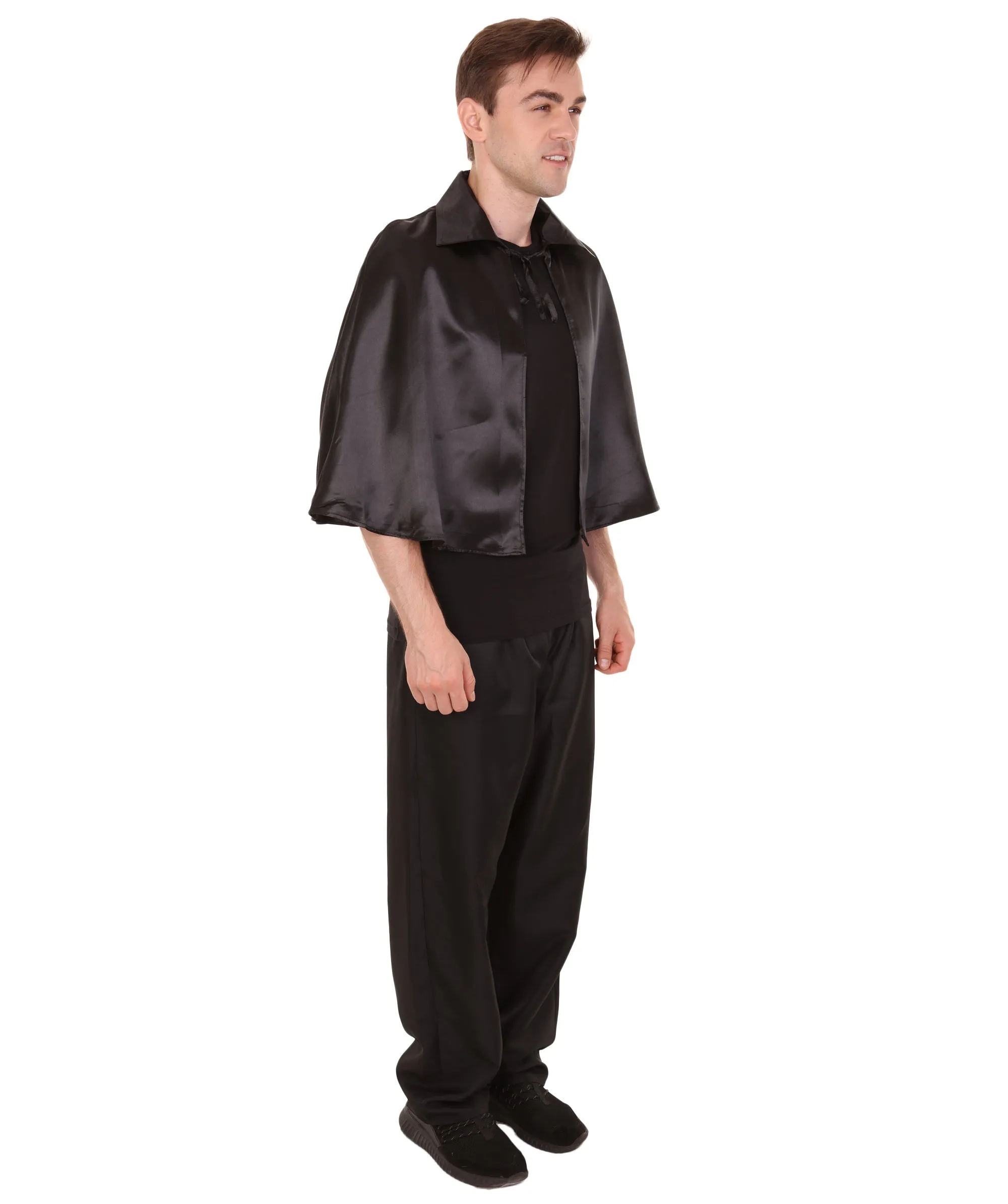 Adult Men's Black Vampire Cape Costume | Black Halloween Costume