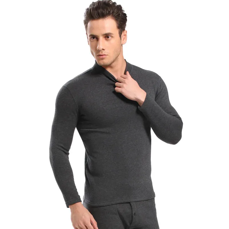 Alr™ Men's Thermal Underwear Set - Fleece-Lined Cotton Long Johns, Dark Gray