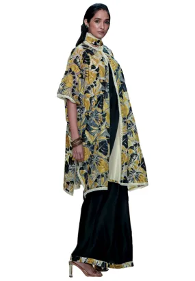 Appliqué cape and saree