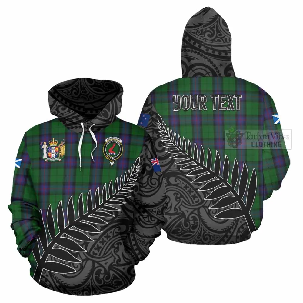 Armstrong Crest Tartan Hoodie with New Zealand Silver Fern Half Style