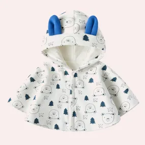 Baby Cartoon Bear Print Pattern Thickened Cape Cute Shawl by MyKids-USA™