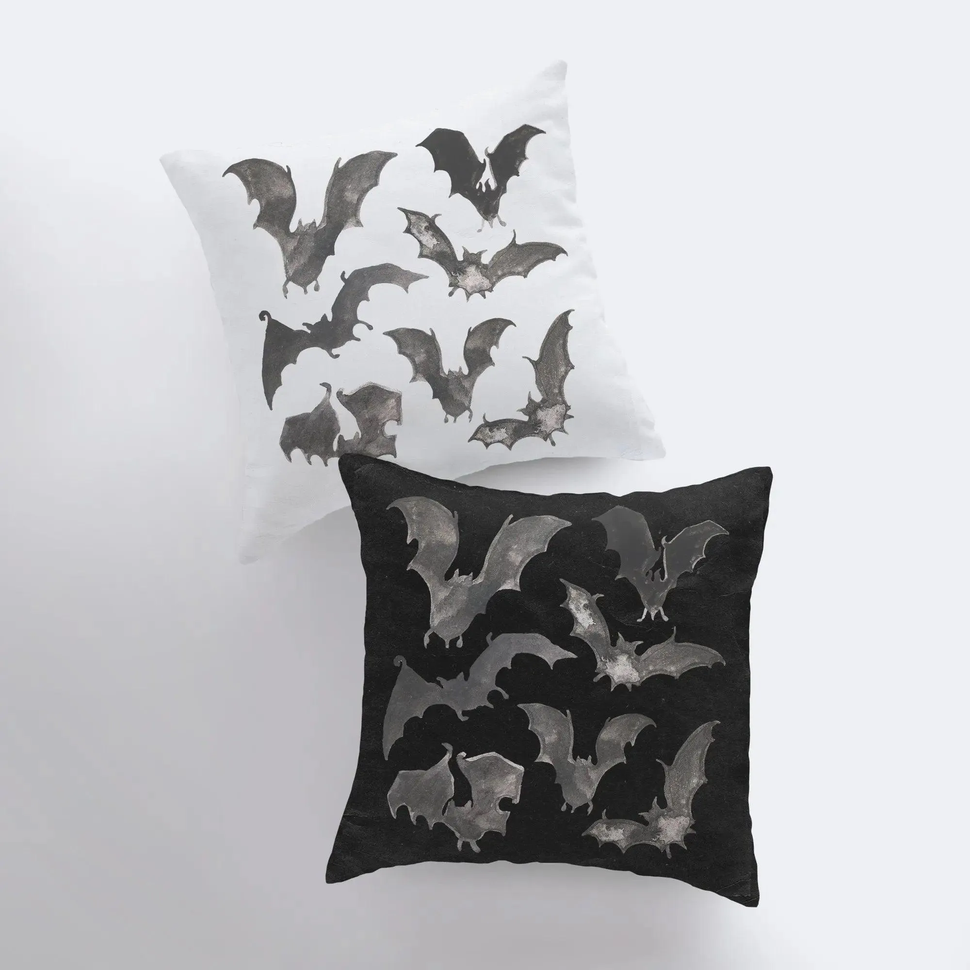 Bats on Black Pillow Cover | Fall Décor | Farmhouse Pillows | Country Décor | Fall Throw Pillows | Cute Throw Pillows | Bat Art by UniikPillows