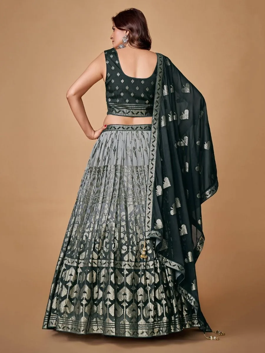 Beautiful Grey Color Fancy Silk With Embroidery Sequins Work Charming Lehenga Choli |Engagement Wear