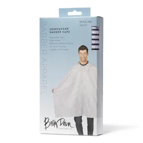 Betty Dain Seersucker Barber Cape Style 206 White w/ Pinstripes