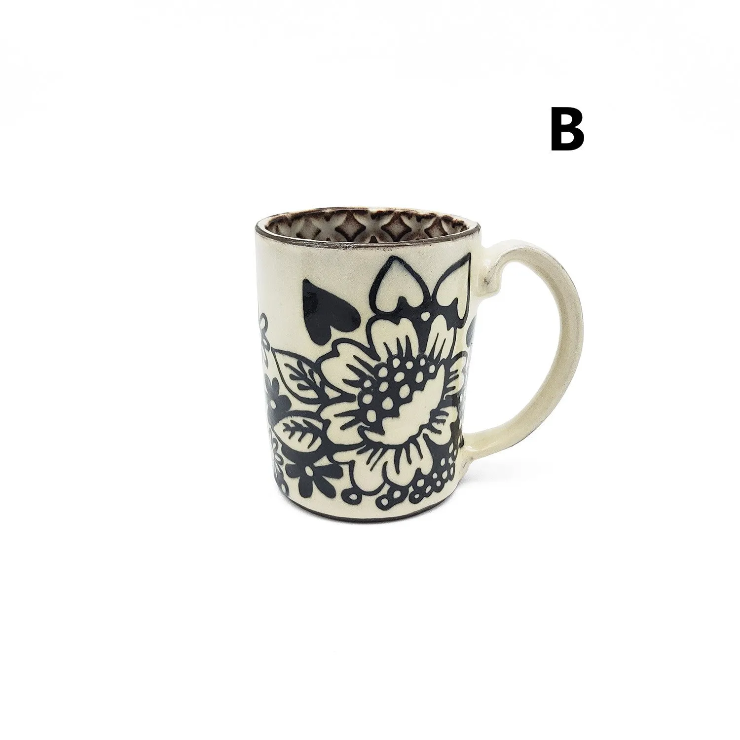 Black and White Floral Mugs