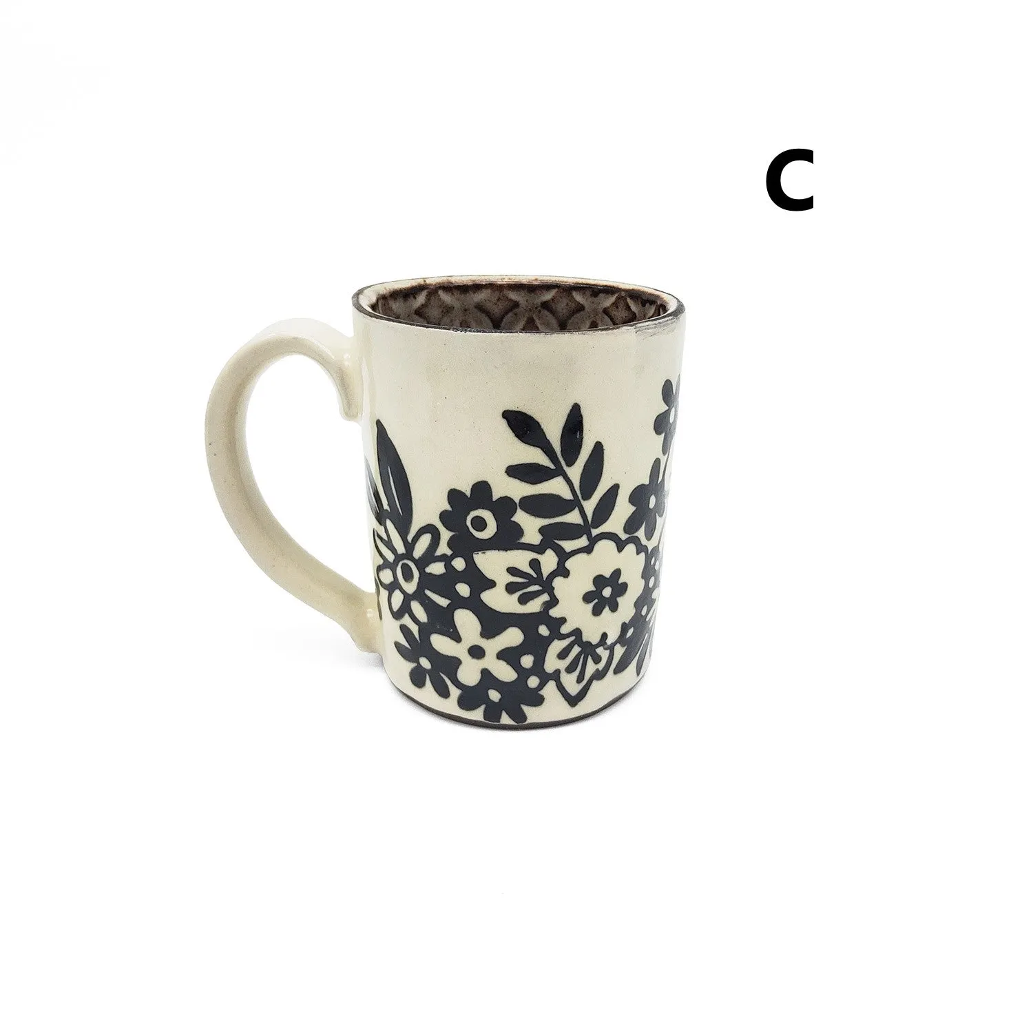 Black and White Floral Mugs