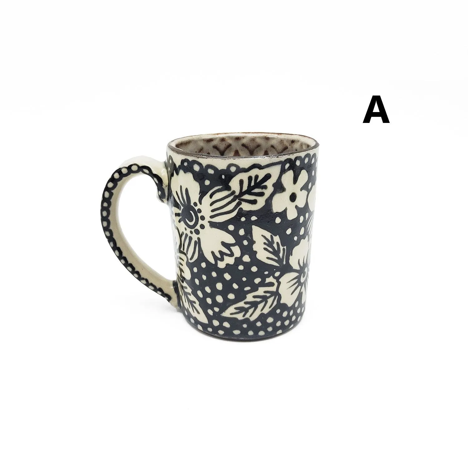 Black and White Floral Mugs