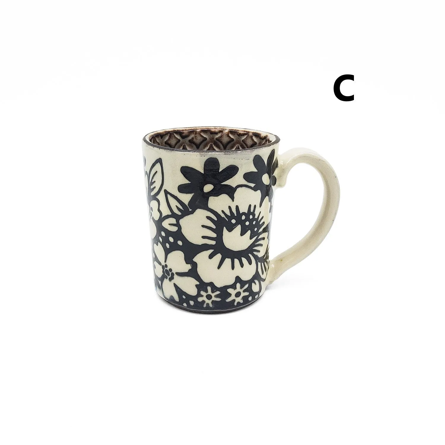 Black and White Floral Mugs