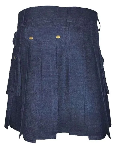 BLUE DENIM UTILITY KILT FOR WOMEN