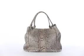 Cape Cobra Grey Snakeskin Large Shoulder Bag w/ Coin Purse & Mirror