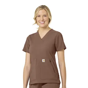 Carhartt Rugged Flex Peak Women's 4-Pocket V-Neck Scrub Top - Nutmeg