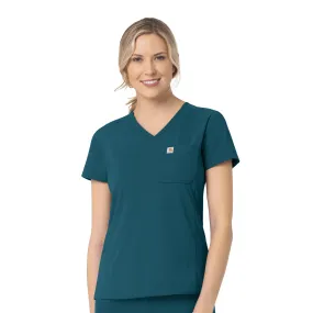 Carhartt Rugged Flex Peak Women's Tuck-In Scrub Top - Caribbean Blue