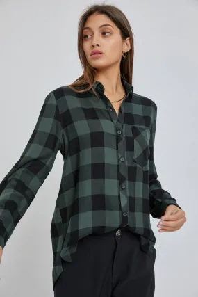 Classic Flannel Shirt - Hunter Green & Black Plaid