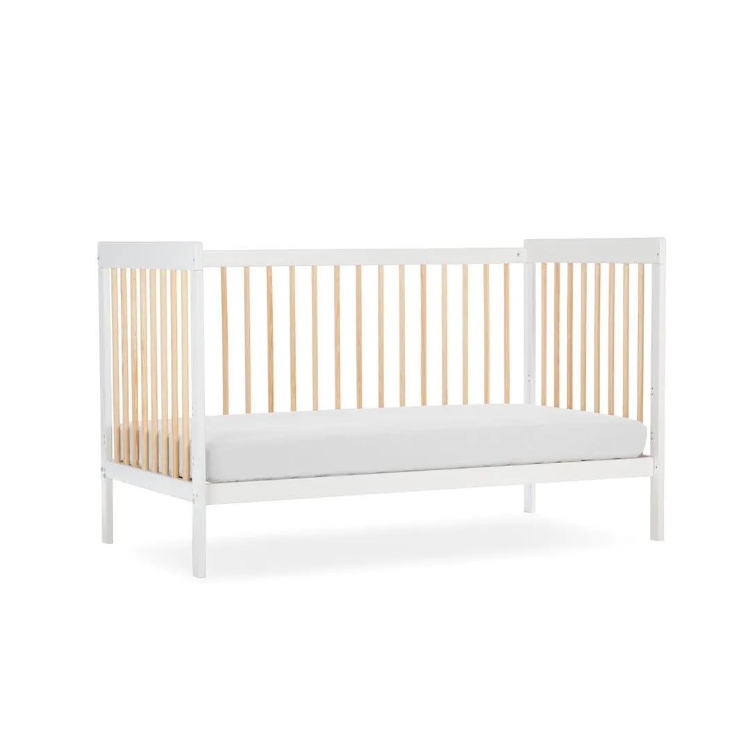 CuddleCo Nola 2 Piece Set Changer   Cot Bed - White/Natural