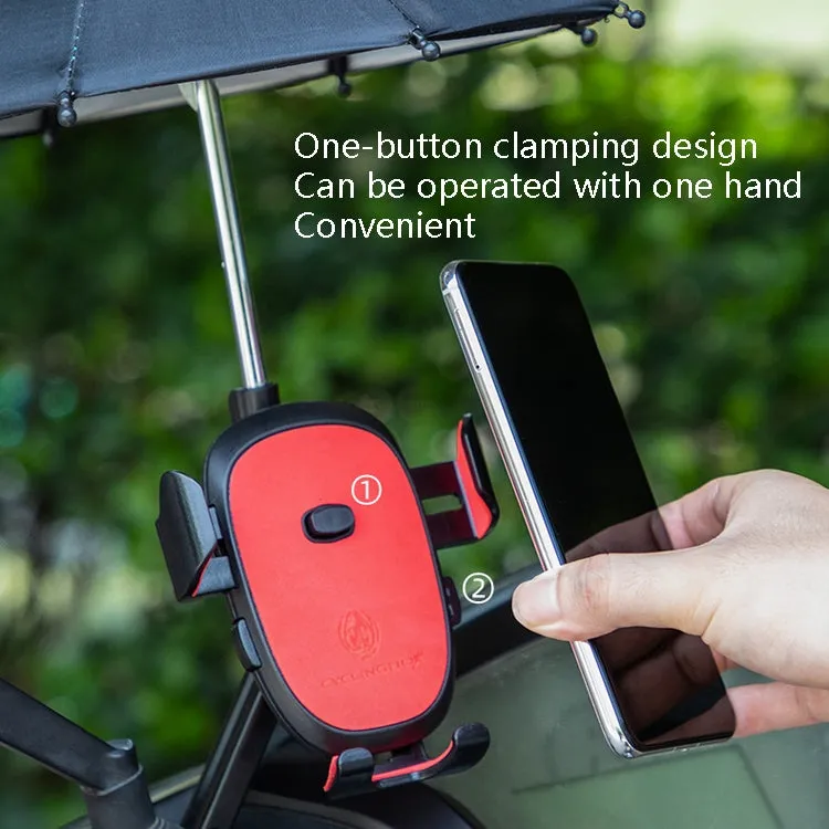 CYCLINGBOX BG-2935 Bicycle Mobile Phone Bracket With Umbrella Waterproof Navigation Electric Car Mobile Phone Frame, Style: Rearview Mirror Installation (Red)