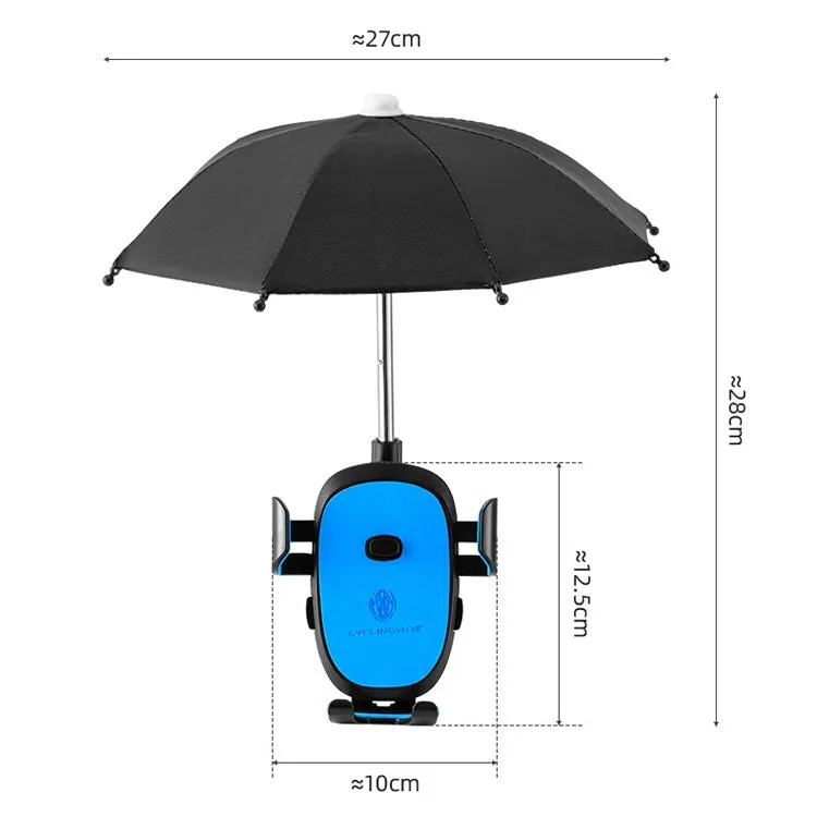 CYCLINGBOX BG-2935 Bicycle Mobile Phone Bracket With Umbrella Waterproof Navigation Electric Car Mobile Phone Frame, Style: Rearview Mirror Installation (Red)