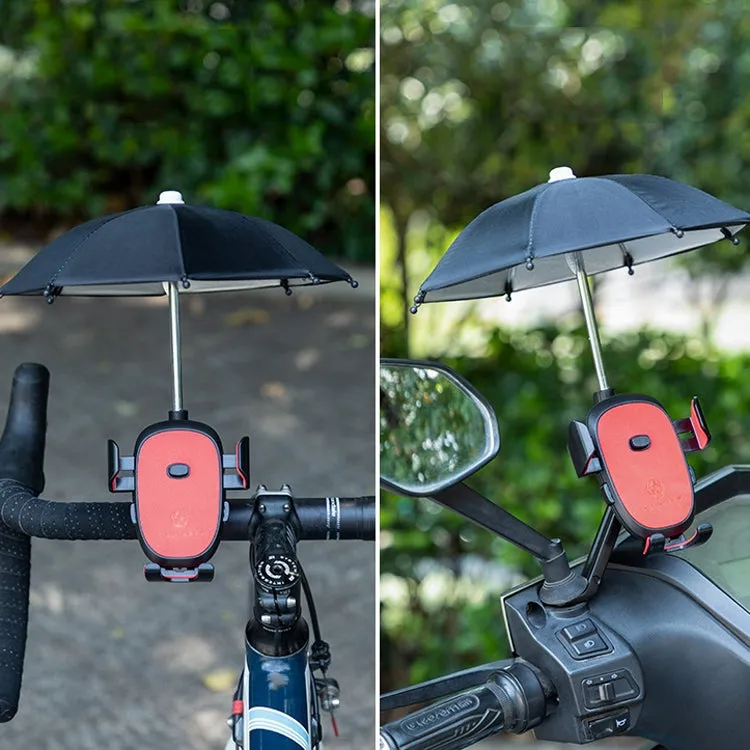 CYCLINGBOX BG-2935 Bicycle Mobile Phone Bracket With Umbrella Waterproof Navigation Electric Car Mobile Phone Frame, Style: Rearview Mirror Installation (Red)