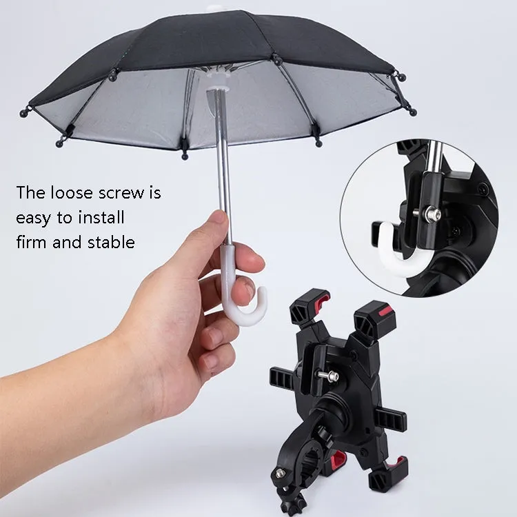 CYCLINGBOX Bicycle Mobile Phone Bracket With Parasol Rider Mobile Phone Frame, Style: Rearview Mirror Installation (Black)