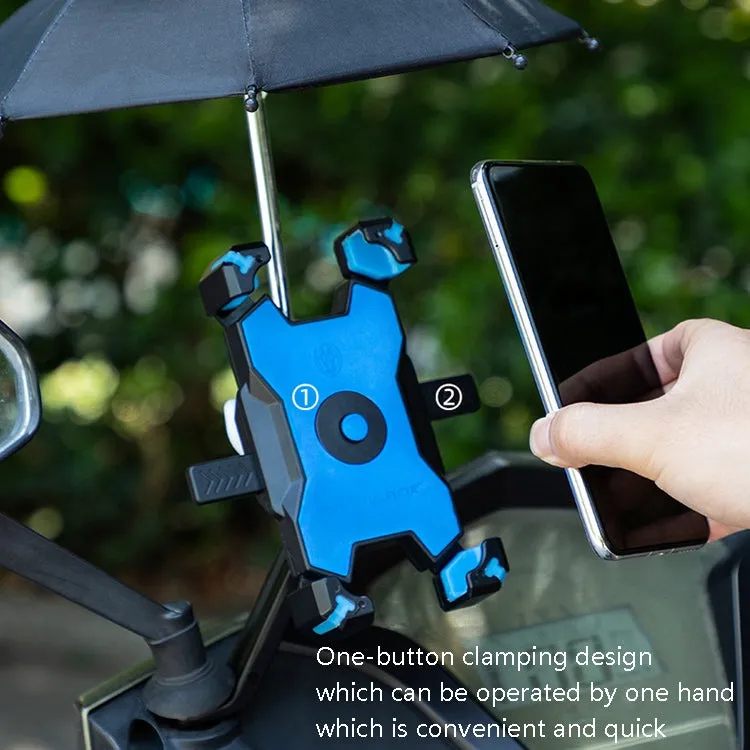 CYCLINGBOX Bicycle Mobile Phone Bracket With Parasol Rider Mobile Phone Frame, Style: Rearview Mirror Installation (Black)