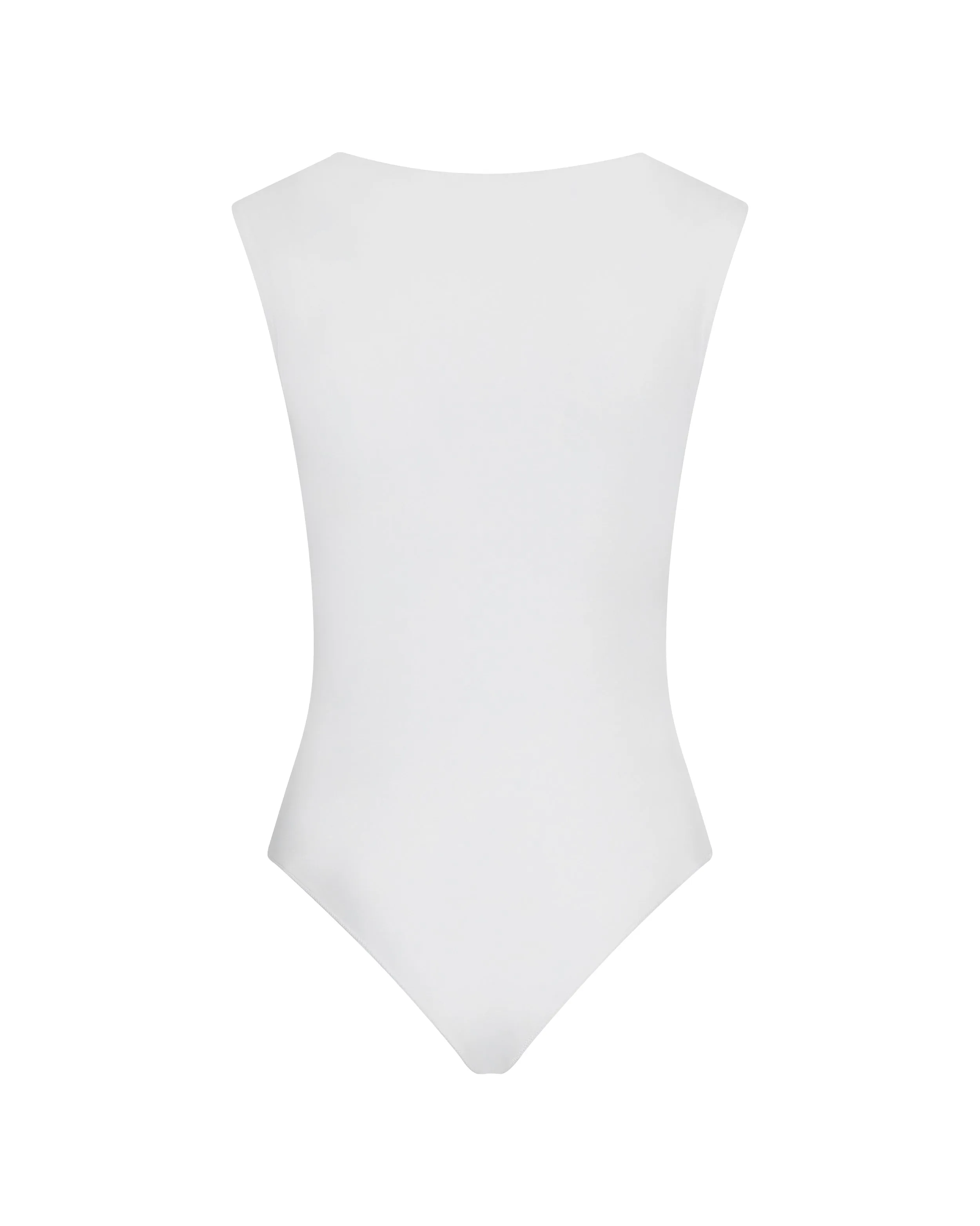 Deep V Bodysuit in Stretch Cotton | White