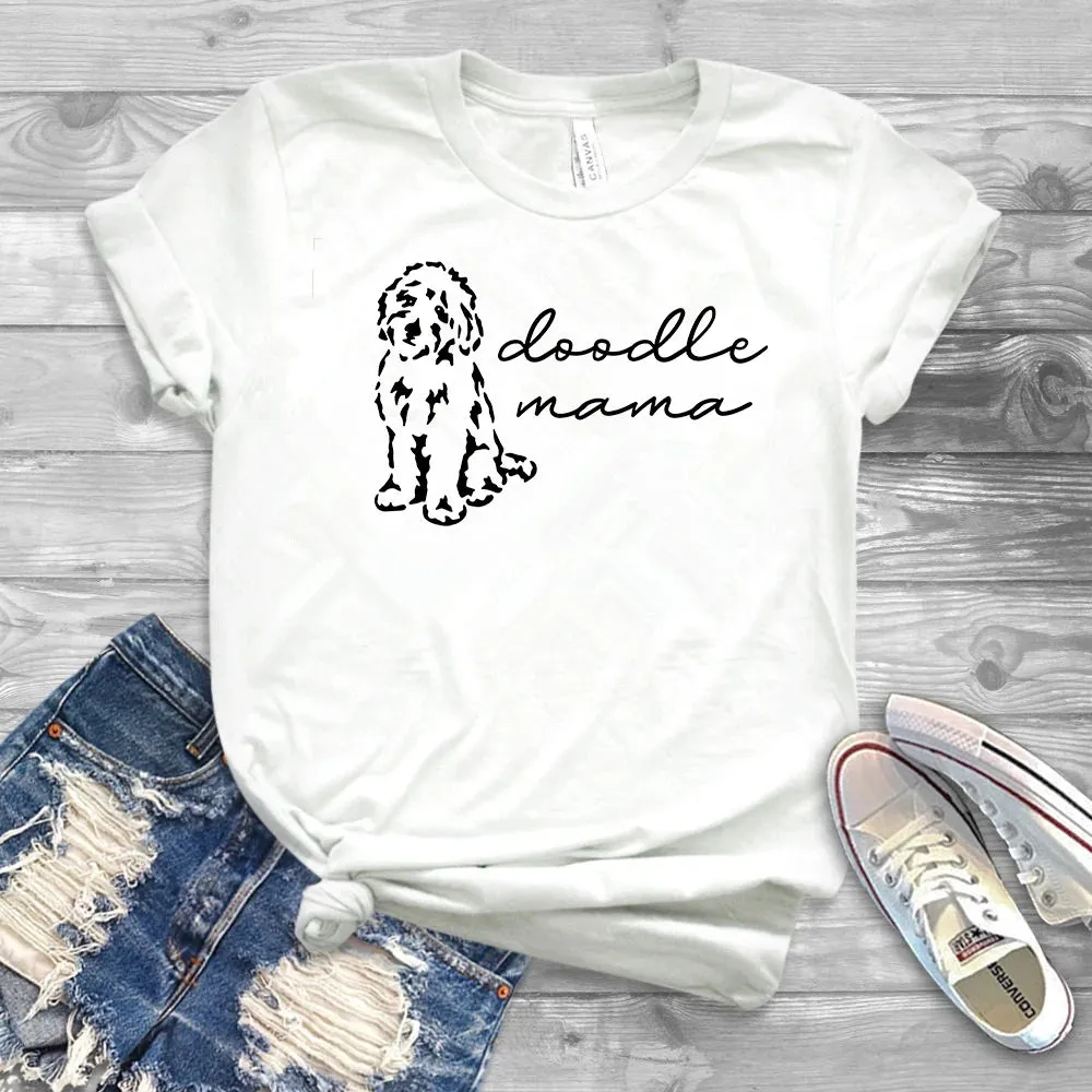 Doodle Mama T-Shirt Goldendoodle Shirt Funny Goldendoodle Mom Shirts Cute Dog Lover Tees Women Casual Tops