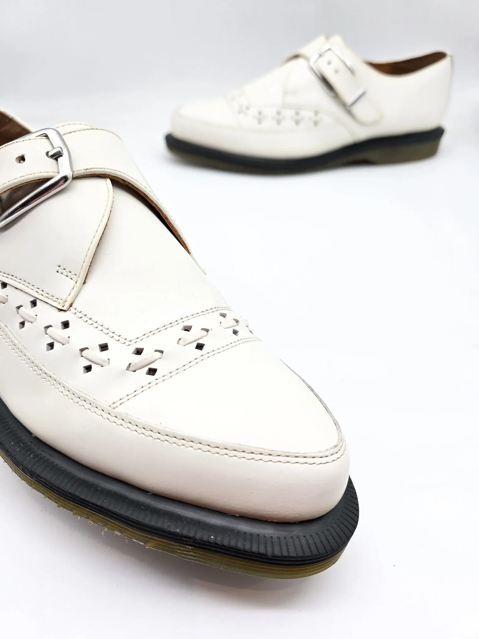 DR. MARTENS 1461 ROUSDEN MONK WHITE - Pre-Loved