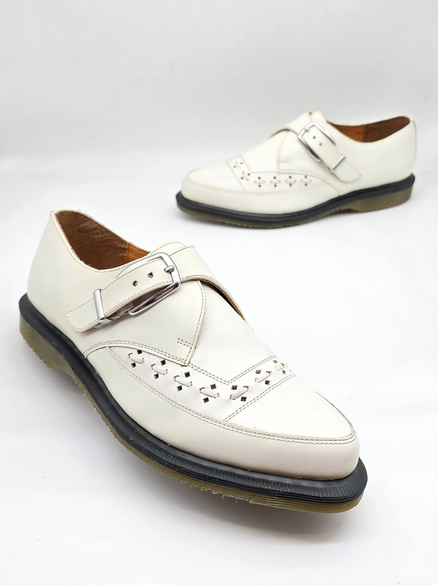 DR. MARTENS 1461 ROUSDEN MONK WHITE - Pre-Loved