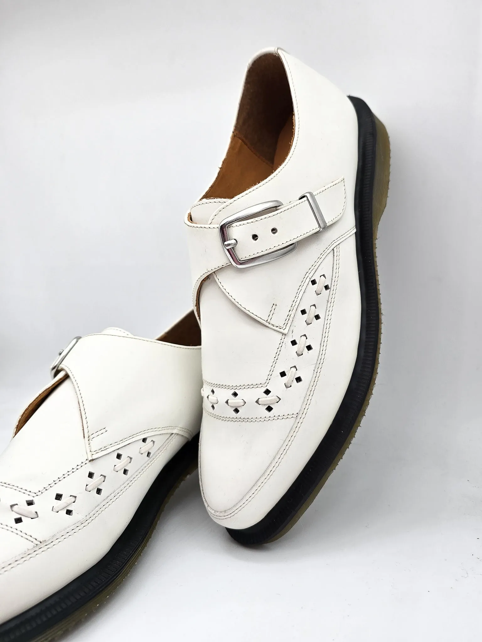 DR. MARTENS 1461 ROUSDEN MONK WHITE - Pre-Loved