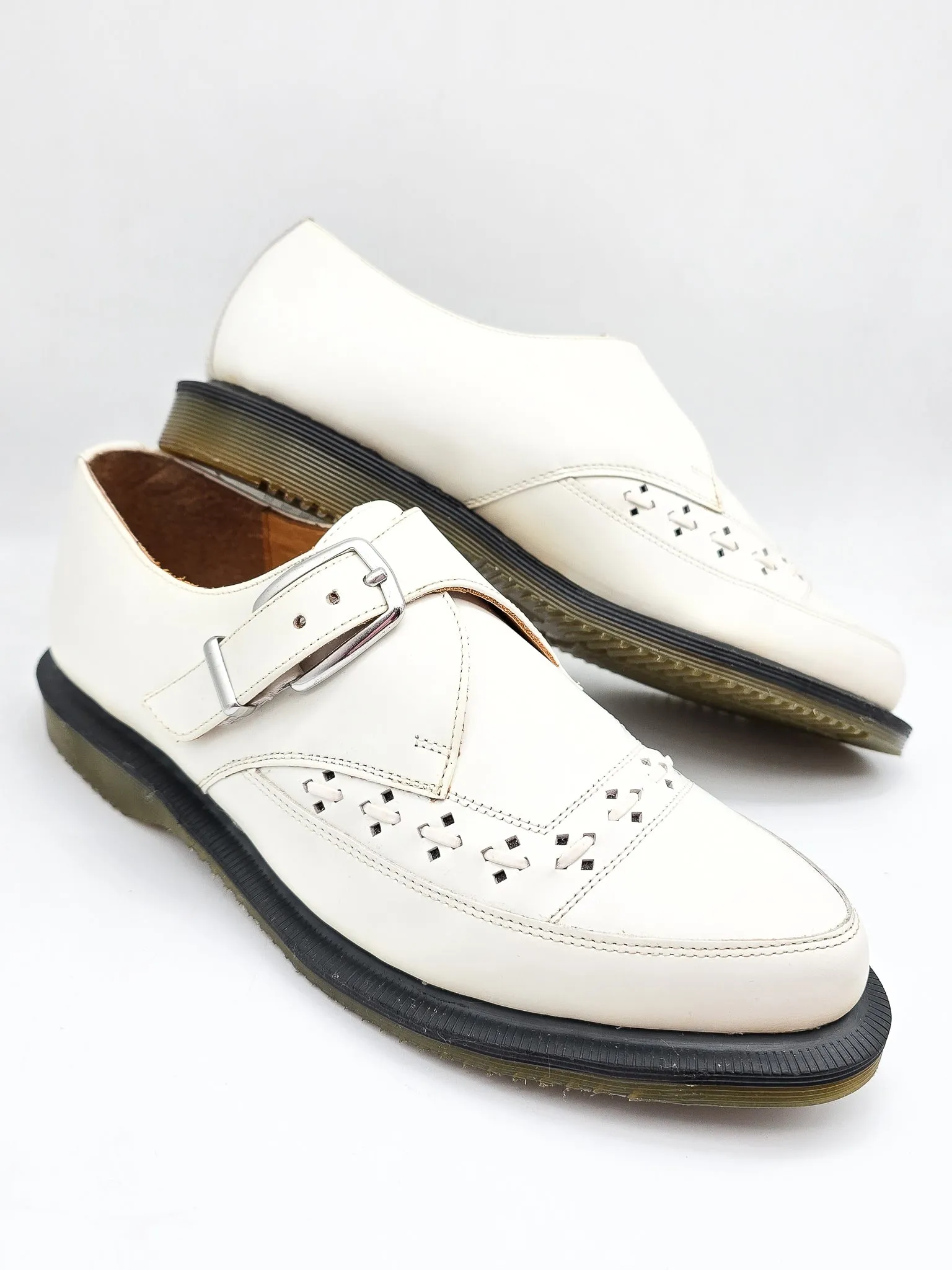 DR. MARTENS 1461 ROUSDEN MONK WHITE - Pre-Loved