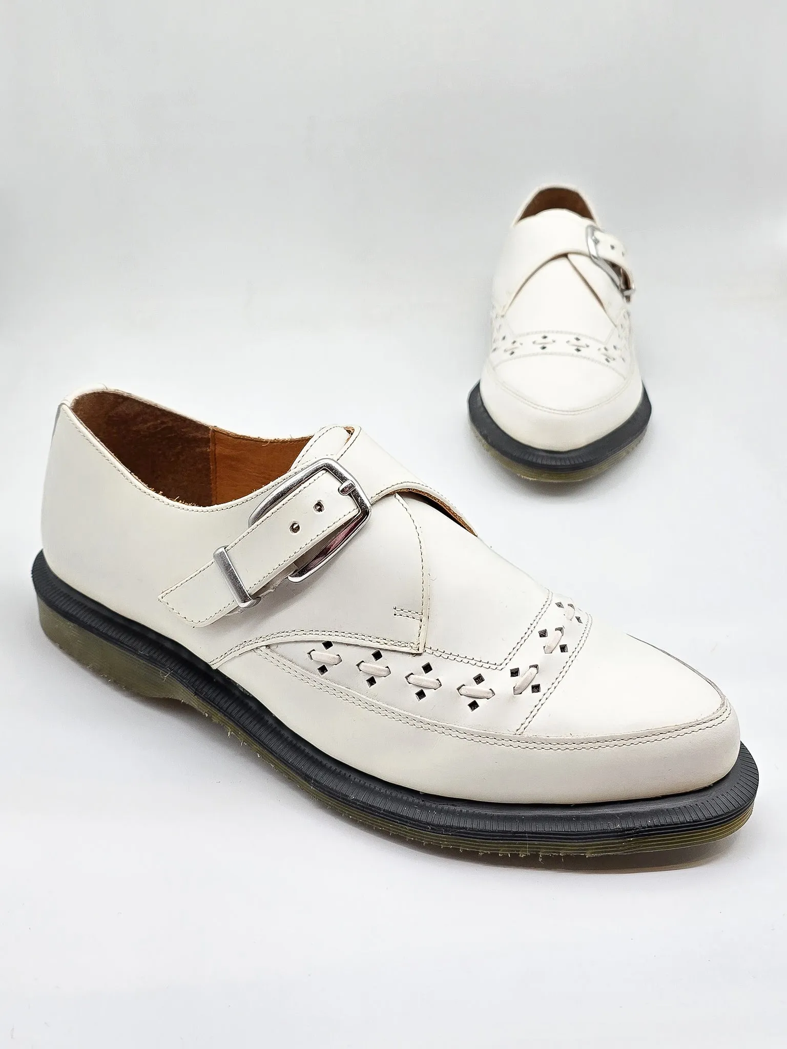 DR. MARTENS 1461 ROUSDEN MONK WHITE - Pre-Loved