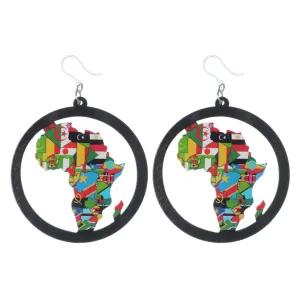 Exaggerated African Flag Dangles Hypoallergenic Earrings for Sensitive Ears Made with Plastic Posts