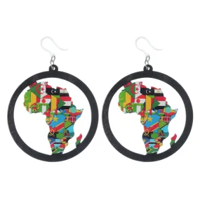 Exaggerated African Flag Dangles Hypoallergenic Earrings for Sensitive Ears Made with Plastic Posts