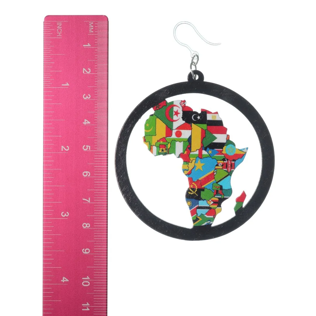 Exaggerated African Flag Dangles Hypoallergenic Earrings for Sensitive Ears Made with Plastic Posts