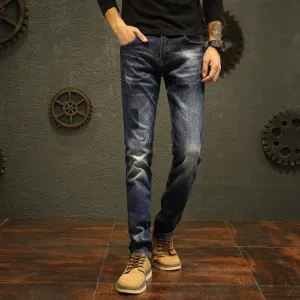 Fashion Designer Jeans Men Straight Long Pants