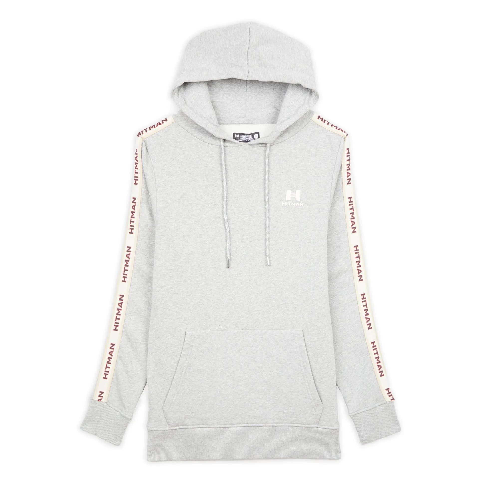 Grey Pullover hoody- CREAM TAPE