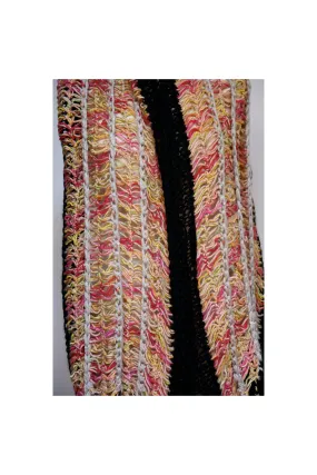 Hairpin crochet lace shawl or scarf in soft cottons.