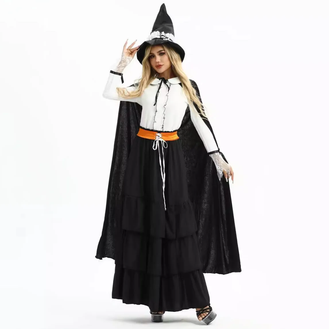 Halloween Carnival Festival Skirt Long Frock Wizard Sexy Magic Witch Outfit