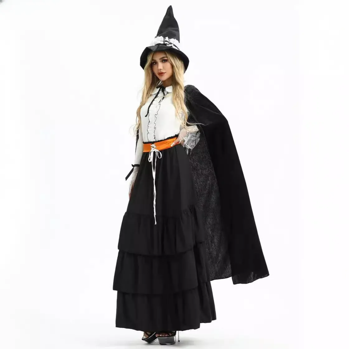 Halloween Carnival Festival Skirt Long Frock Wizard Sexy Magic Witch Outfit