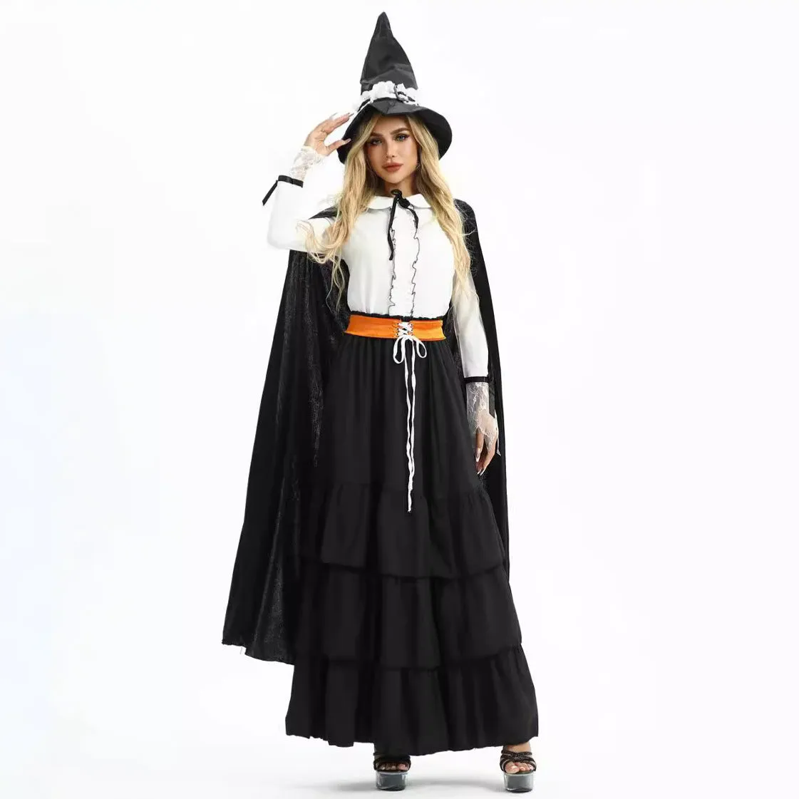 Halloween Carnival Festival Skirt Long Frock Wizard Sexy Magic Witch Outfit