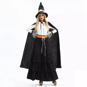 Halloween Carnival Festival Skirt Long Frock Wizard Sexy Magic Witch Outfit