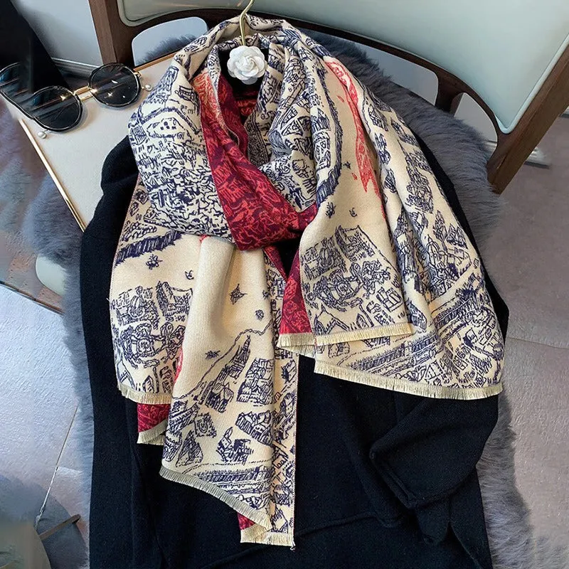 High-End Beautiful Horse-Inspired Shawl Wrap Scarves