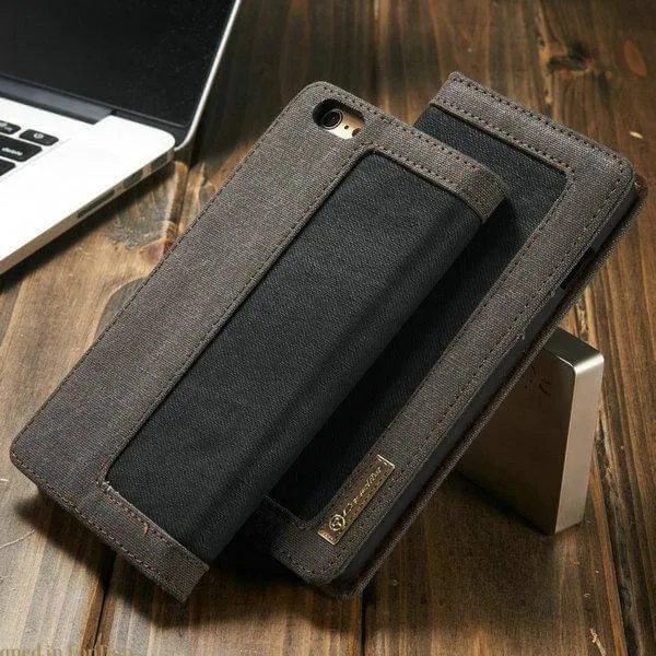 Jeans Leather Flip Wallet Iphone X Case