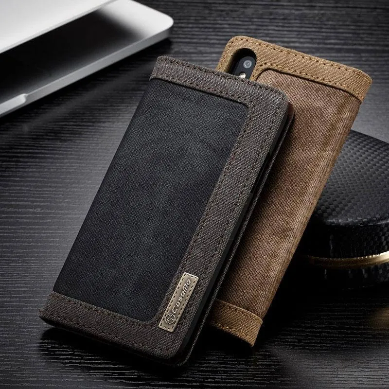 Jeans Leather Flip Wallet Iphone X Case