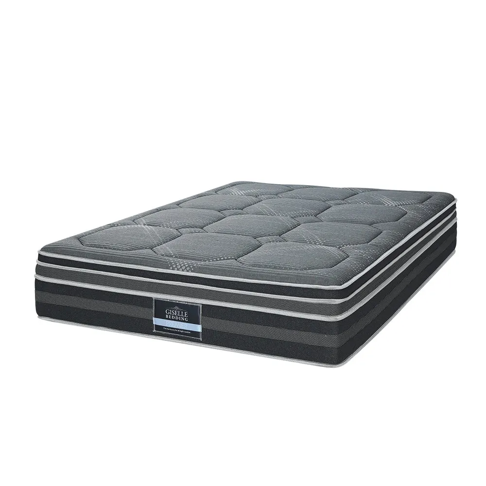 King Ultra Package | Henley LED Bed Black, 2 x LED Bedside Tables, Platinum Series Dual Euro Top Mattress, Pillowtop Mattress Topper & 4 x Pillows