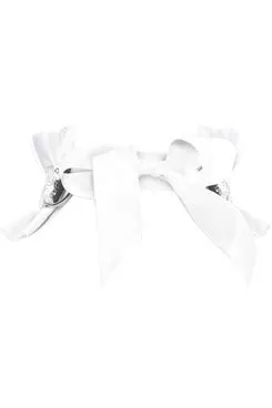 Kitten Collection White/Silver Satin & Sequin Choker