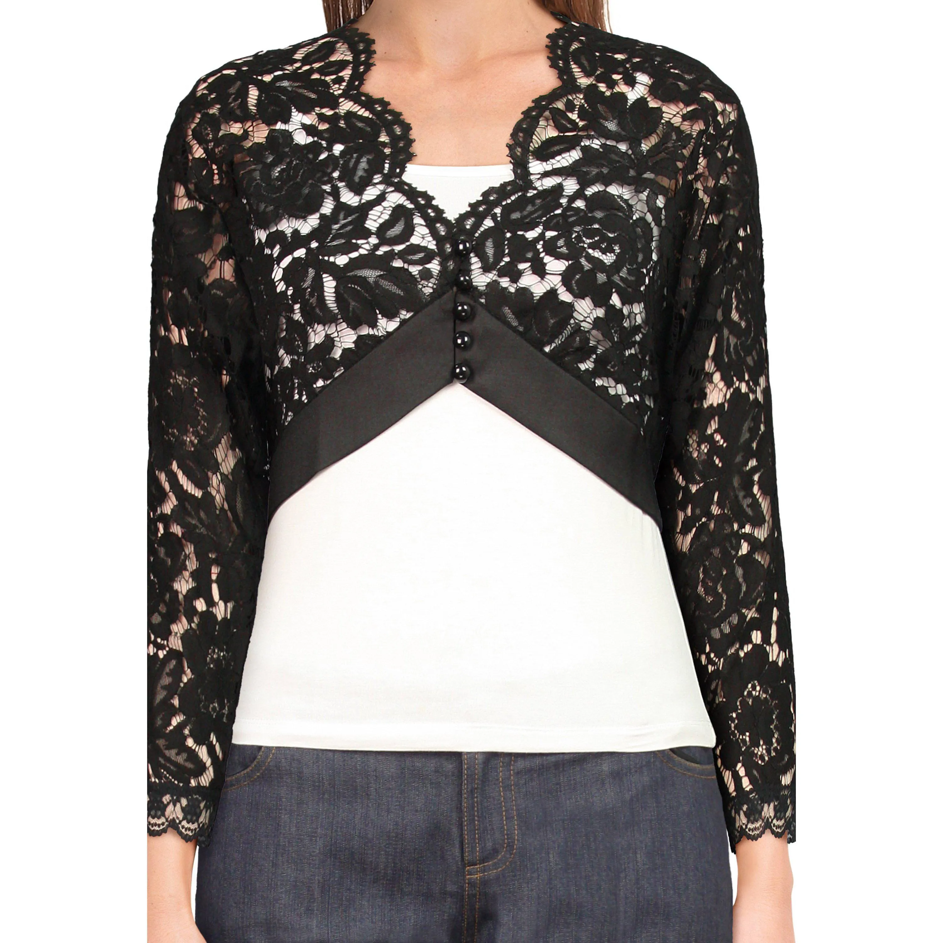 Lace Shrug in Black